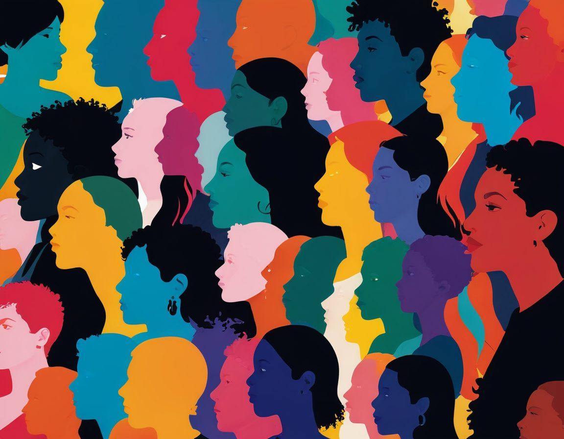 A dynamic collage depicting various aspects of adult entertainment, featuring silhouettes of diverse individuals engaged in expressive conversations. The background should blend abstract patterns symbolizing trends from the NSFW realm, such as digital elements and playful icons. Include bright, bold colors to evoke a sense of openness and exploration. super-realistic. vibrant colors. abstract background.